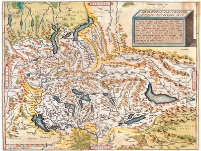 Švýcarsko, Německo (spolkové země: Bádensko-Württembersko, Bavorsko), Rakousko (spolková země: Voralberg), Lichtenštejnsko, Itálie (region: Trentino-Alto Adige, Lombardie, Piemont, údolí Aosta), Francie (region: Franche-Comté, Rhône-Alpes, Alsasko), od Abraham Ortelius