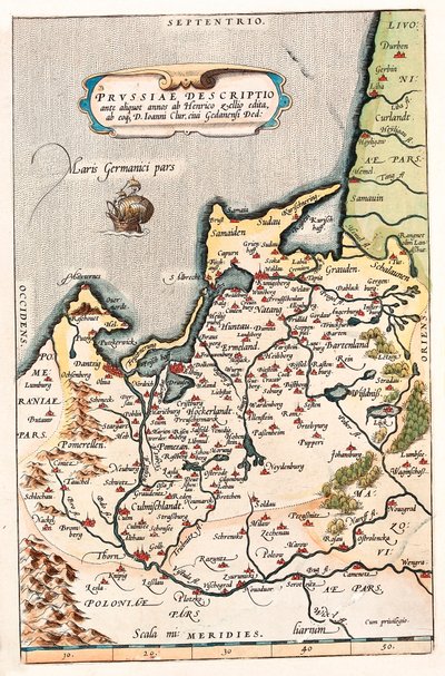 Thietmarsiae, Holsaticae regionální strany typus Geografie území severního Polska s městem Dantzig (Dantzig, Gdaňsk). od Abraham Ortelius