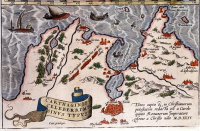 Tunis - Atlas Abrahama Ortelia, Antverpy od Abraham Ortelius