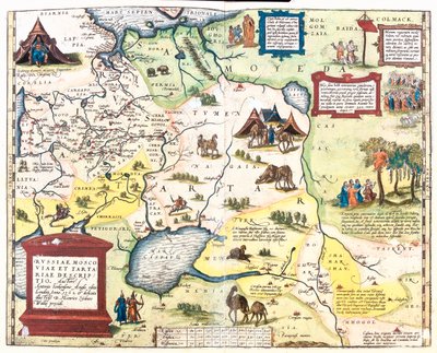 Západní Rusko, jihovýchodní Turecko, Arménie, Ázerbájdžán, severní Írán, Turkmenistán, Uzbekistán, západní Kazachstán. od Abraham Ortelius