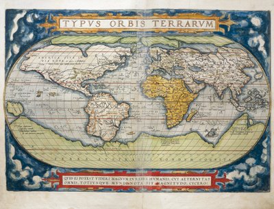 Mapa světa z mapy světa od Abrahama Ortelia od Abraham Ortelius