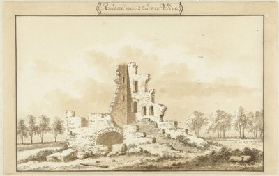 Ruiny domu ve Vliet, v Lopikkerwaard od Abraham Rademaker