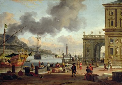 Středomořská přístavní scéna od Abraham Storck