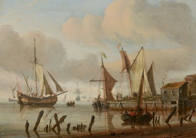 Lodě u kotviště od Abraham Storck