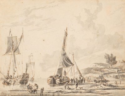 Holandské lodě u vzdáleného pobřeží od Abraham Storck