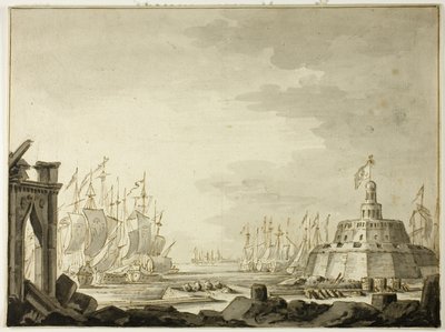 Malta, přístav Valletta od Abraham Storck