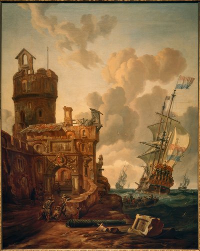 Holandská loď před pevností od Abraham Storck