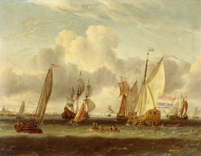 Přeprava na IJ v amsterdamském přístavu od Abraham Storck
