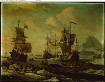 Nizozemská velrybářská flotila od Abraham Storck