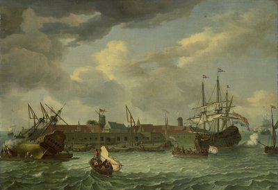 Ostrov Onrust poblíž Batavia od Abraham Storck