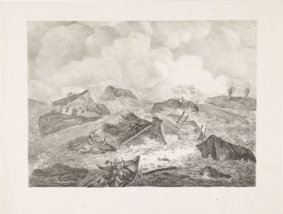 Průlom Kamperdijku, 1825 od Abraham Vinkeles