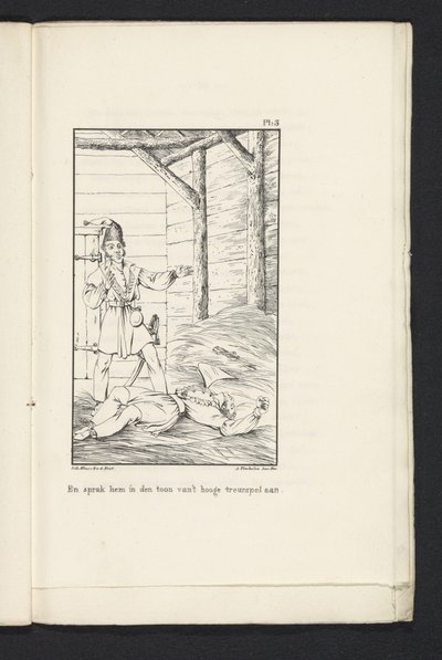 Cesta osmdesáti Liegeans do Tervuren (deska 3), 1830 A mluvil k němu tónem vysoké tragédie (název na předmětu) od Abraham Vinkeles