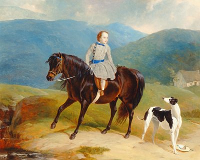 Mistr Edward Coutts Marjoriebanks na svém poníkovi, kolem roku 1851 (olej na plátně) od Abraham and Webster Thomas Cooper