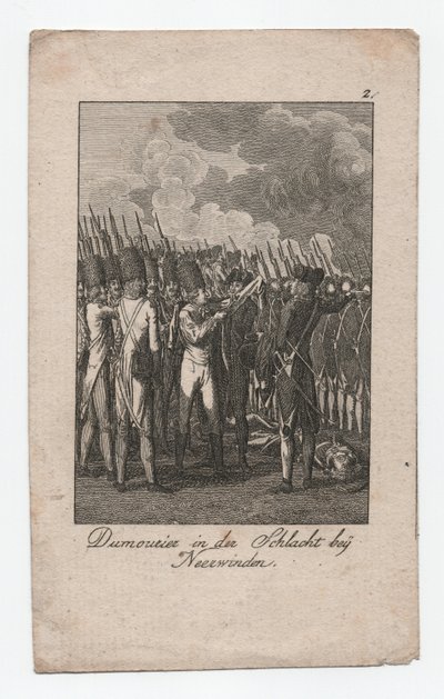 Dumouriez v bitvě u Neerwindenu, asi 1795 (rytina) od Abraham Wolfgang Küffner