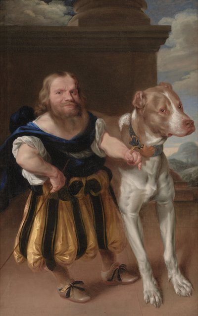 Kurfiřt saského italského trpaslíka Giacomo Favorchi s princeznou Magdalene Sibylle Dog, Raro od Abraham Wuchters