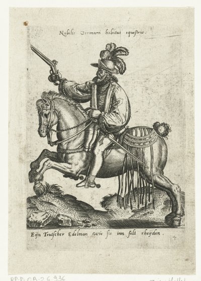 Německý jezdec s pistolí od Abraham de Bruyn (attributed to)