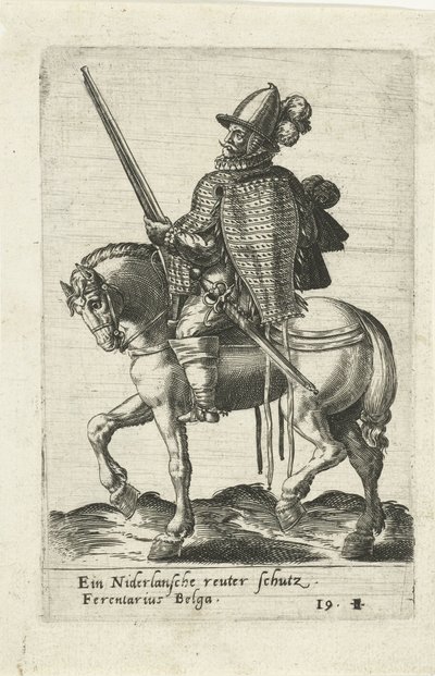 Holandský jezdec s puškou od Abraham de Bruyn (attributed to)