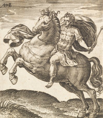 Domitianus z Dvanácti Caesarů na koni, c1565-1587. od Abraham de Bruyn
