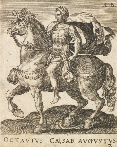 Octavius Caesar Augustus z dvanácti Caesarů na koni, ca. 1565-1587., ca. 1565-1587. od Abraham de Bruyn