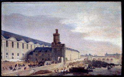 Pohled na Porte Neuve a Galerii du Louvre kolem roku 1640 Entrée du Louvre na břehu Seiny. Obraz Abrahama de Verwer (1600-1650) 1640 Rozm. 0,37 x 0,59 m Paříž, Musee Carnavalet od Abraham de Verwer