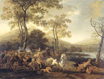 Jízdní šarvátka od Abraham van Calraet