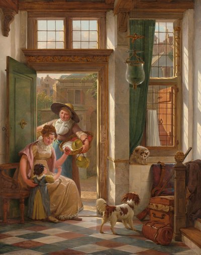 Prodejce třešní u dveří od Abraham van Strij (I) (signed by artist)