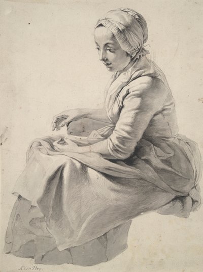 Sedící žena od Abraham van Strij