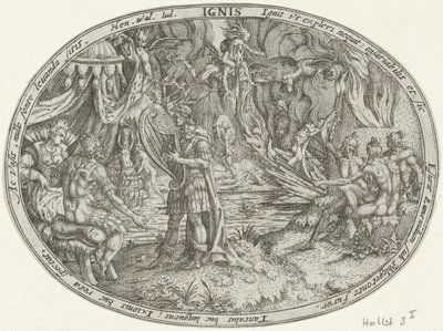 Orfeus v podsvětí: Element ohně Ignis (název na objektu) The Four Elements (název série) od Abraham van den Hecken
