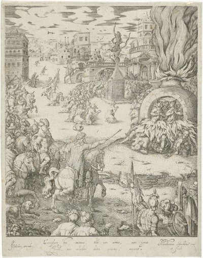 Shadrach, Meshach a Abednego v ohnivé peci od Abraham van den Hecken