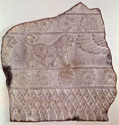 Fragment nízkého reliéfu představující kráčejícího lva. Z Persepolis (Írán) Epoque Routenide, 460 př.nl. Seattle, Muzeum umění od Achaemenid