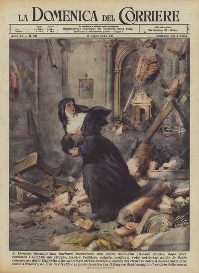V Livornu byla během barbarského zásahu zabita jeptiška z mateřské školy Giosue Borsi poté, co vedla ? od Achille Beltrame