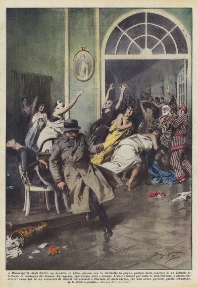 V Minneapolisu (USA) bandita za bílého dne s revolverem v pěsti? od Achille Beltrame