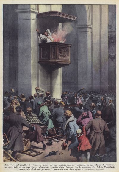 Upálen zaživa na kazatelně od Achille Beltrame