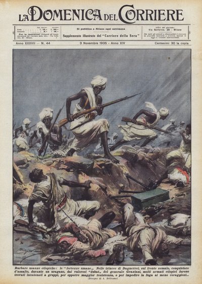 Barbarské etiopské zvyky, lidské pevnosti od Achille Beltrame