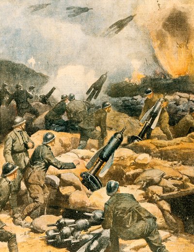 Bombardování linek Carso od Achille Beltrame