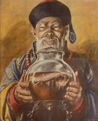 Čínská houba, Achille Beltrame, ilustrace, ilustrátor Walter Molino (1915-1997), z La Domenica del Corriere od Achille Beltrame