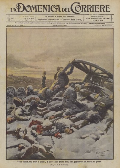 Jako sinitia, mezi bolestí a krví, nový rok 1915, polovina světové populace ve válce od Achille Beltrame