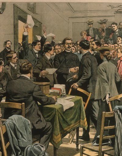 Obálka příjezdu Maxima Gorkého na setkání ruských revolucionářů; Londýn, Anglie od Achille Beltrame