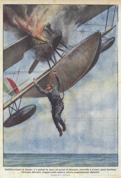 Dallidrovalante v plamenech a vrhl se do moře poblíž Syrakus, podařilo se mu téměř zůstat? od Achille Beltrame