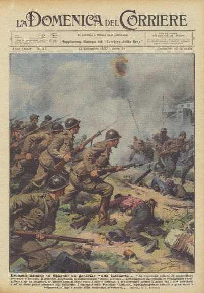 Italské hrdinství ve Španělsku, generál s bajonetem od Achille Beltrame