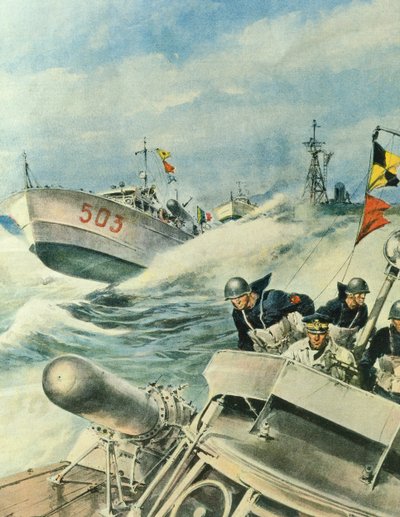 Rychlé italské motorové čluny hlídkující oblast Středozemního moře, 12. září od Achille Beltrame