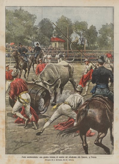 Charakteristické hody, římský kolotoč vakcín na velodromu Cascine ve Florencii od Achille Beltrame