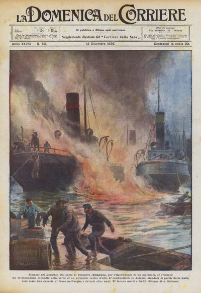 Plameny na Dunaji od Achille Beltrame