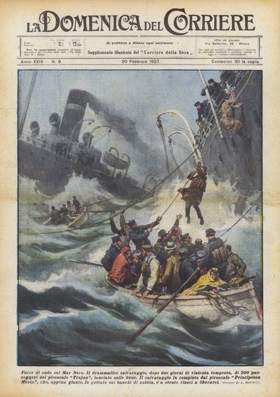 Rozbouřené vlny na Černém moři od Achille Beltrame