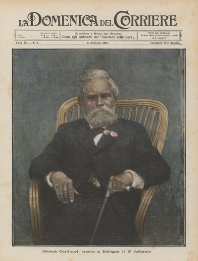 Giosue Carducci, který zemřel v Bologni 15. února od Achille Beltrame