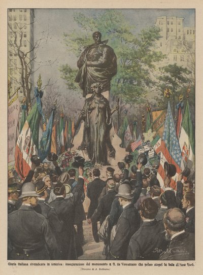 Italská sláva obhájená v Americe, inaugurace pomníku G da Verrazzana co nejdřív? od Achille Beltrame