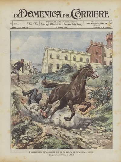 Dramata života, Hrozný konec vojáka kavalérie, v Chieti od Achille Beltrame