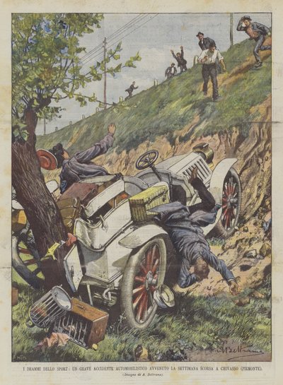 Sportovní dramata, vážná autonehoda, která se stala minulý týden v Chivasso (Piemont) od Achille Beltrame