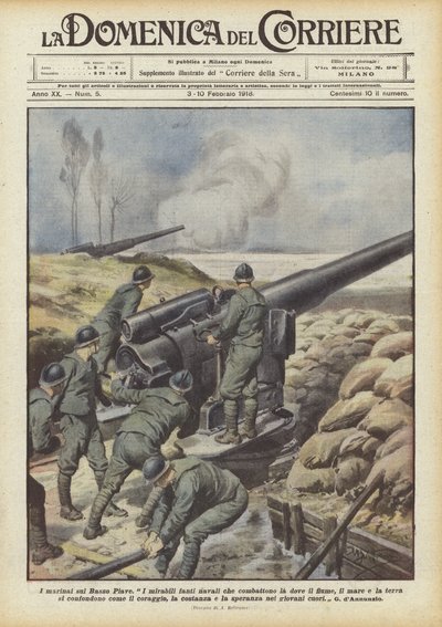 Námořníci na Dolní Piavě od Achille Beltrame