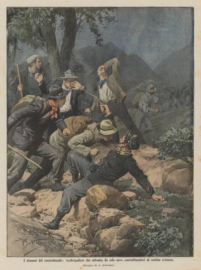 Dramata pašování, zástupce brigádního generála, který sám čelí devíti pašerákům na švýcarských hranicích od Achille Beltrame